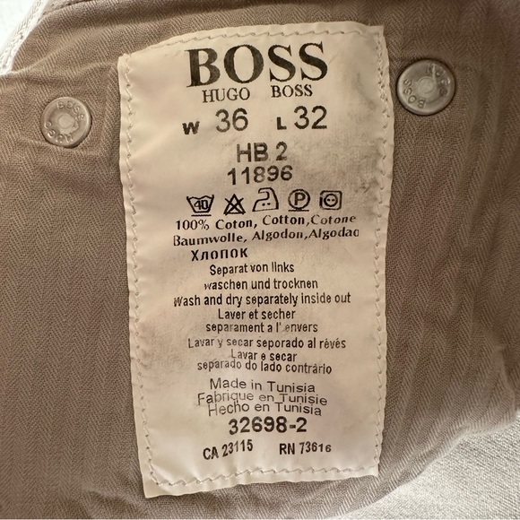 Hugo Boss Jeans Men Size W36 L32 Gray Orange Label Straight Legs 100% Cotton - Picture 9 of 12